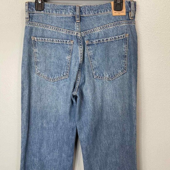 Free People New Dawn Flare Jeans Womens 25 Blue Denim High Rise Button Fly - Picture 6 of 15